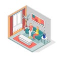 Self Care Concept Isometric Composition Royalty Free Stock Photo