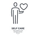 Self care editable stroke outline icon isolated on white background flat vector illustration. Pixel perfect. 64 x 64