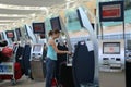 Self check in counter inside YVR airport