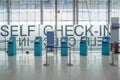 Self check-in kiosks in airport Royalty Free Stock Photo