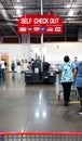 A self checkout line at a Costco Warehouse in Georgia. Royalty Free Stock Photo