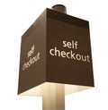 SELF CHECKOUT sign Royalty Free Stock Photo