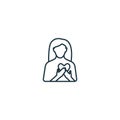 Self-compassion outline icon. Monochrome simple sign from mental health collection. Self-compassion icon for logo