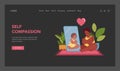 Self-compassion theme. Vector illustration Royalty Free Stock Photo
