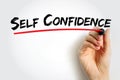 Self Confidence is an attitude about your skills and abilities, text concept background Royalty Free Stock Photo