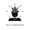 Self confidence black glyph icon Royalty Free Stock Photo