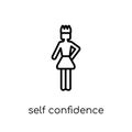 Self Confidence icon. Trendy modern flat linear vector Self Confidence icon on white background from thin line Ladies collection