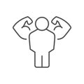 Self confidence line outline icon