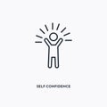 Self-Confidence outline icon. Simple linear element illustration. Isolated line Self-Confidence icon on white background. Thin