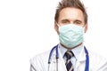 Self confident happy medical doctor with mask Royalty Free Stock Photo