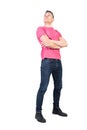 Self confident male model with folded arms in studio Royalty Free Stock Photo