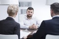 Self-confident man during job interview Royalty Free Stock Photo