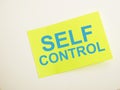 Self Control, Motivational Words Quotes Concept