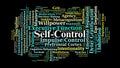 Self Control Word Cloud. Essential Concepts Of Willpower And Executive Function Royalty Free Stock Photo