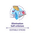 Self criticism elimination concept icon Royalty Free Stock Photo