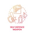 Self defence weapon blue gradient concept icon Royalty Free Stock Photo