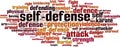 Self-defence word cloud Royalty Free Stock Photo