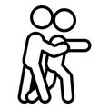 Self defense icon outline vector. People attack