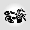 Woman self defense practice. Krav Maga sparring vector eps Royalty Free Stock Photo