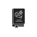 Self development book black glyph icon. Improvement personal skills. Pictogram for web page, mobile app, promo. UI UX GUI design