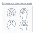 Self-development line icons set