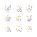 Self development skills linear vector icons set Royalty Free Stock Photo