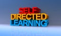 Self directed learning on blue Royalty Free Stock Photo