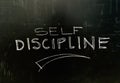 Self Discipline Handwritten on Blackboard stock photo