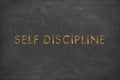 Self Discipline handwritten on a wall stock photo as a JPG file