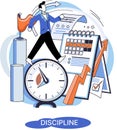 Self discipline and motivation concept. Time management, self management, self control, target