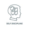 Self discipline vector line icon, linear concept, outline sign, symbol