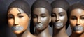 Self dislike - Censored and Silenced Women of Color. Standing United with Their Lips Taped in a Powe