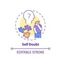 Self-doubt concept icon