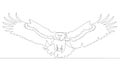 Self drawing animation of continuous one single line drawing of silhouette of a bird eagle.