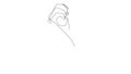 Self drawing animation of female hands applying cream. Continuous one line drawing.