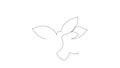 Self drawing animation of one line drawing lotus flower. Continuous line drawing. Full length motion.