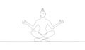Self-drawing a simple animation of one continuous exercise of drawing one line, a person takes up yoga, a healthy lifestyle,