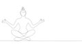 Self-drawing a simple animation of one continuous exercise of drawing one line, a person takes up yoga, a healthy