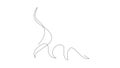 Self drawing simple animation of single continuous one line drawing kitten pet cat animal. Drawing by hand video.
