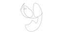 Self drawing simple animation of single continuous one line drawing St. Bernard dog. Bernhardiner Hund head drawing by