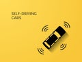 Self-driving autonomous future intelligent smart car vector concept. Symbol of transportation technology, automatisation Royalty Free Stock Photo