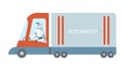 Self driving autonomous truck drived by robot Royalty Free Stock Photo