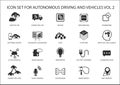 Self driving and autonomous vehicles icons Royalty Free Stock Photo