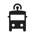 Self driving bus - Glyph Icon - Black Royalty Free Stock Photo