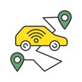 Self driving car color icon