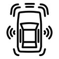 Self driving car icon, outline style