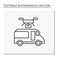 Self-driving car line icon Royalty Free Stock Photo