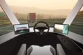 Self driving electric truck on a road Royalty Free Stock Photo