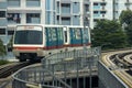 Self Driving Light Rapid Transit LRT on elevated tracks in Singapore Royalty Free Stock Photo