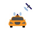 Self-driving taxi illustration